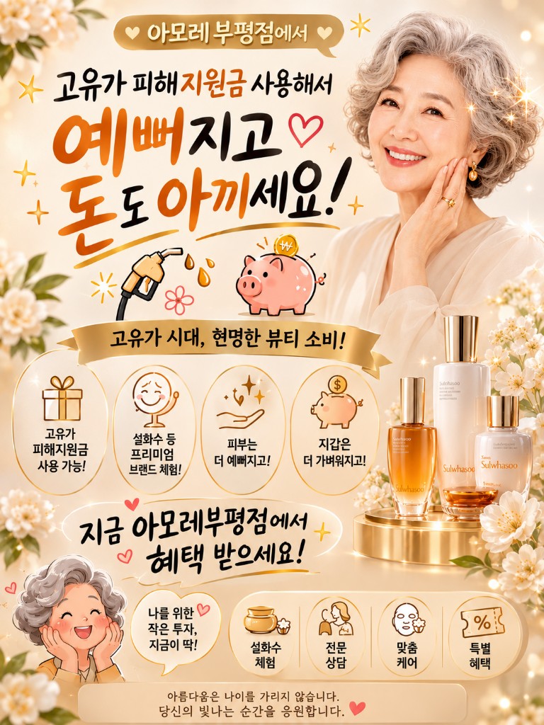 고유가 피해지원금 사용 아모레 부평점 프로모션